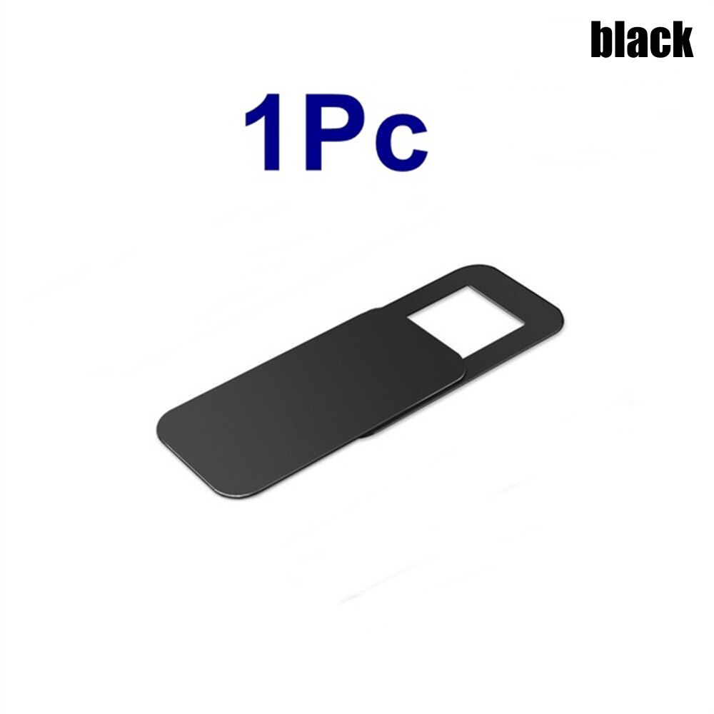 Cubierta de lente ultrafina para WebCam, protector deslizante de obturador, cubierta de cámara de plástico para Ipad, teléfono, PC, portátil, pegatina de privacidad, 1/3 Uds.: 1pc black