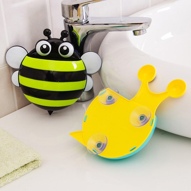 Support mural de rangement en forme d'escargot | Mignon Kawaii abeille et escargot, support mural pour brosse à dents, étagère de salle de bains, organisateur pour l'entretien ménager, ventouse forte,