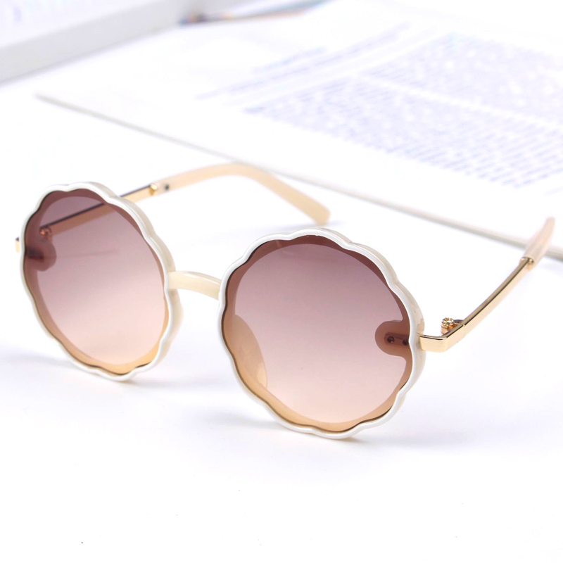 Zilead baby solbriller rund innfatning personlighet solbriller blondere barnebriller uv - motstandsdyktig trendy takrenne og jenter