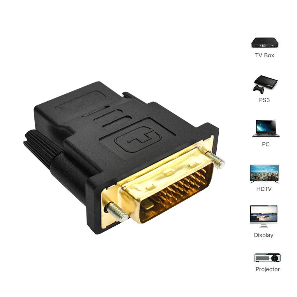 Hd Female Naar Dvi Male Adapter Converter Hdmi-Compatibel Naar Dvi Kabel Schakelaar Voor Pc Voor Hdtv PS3 Projector lcd Tv Box Tv