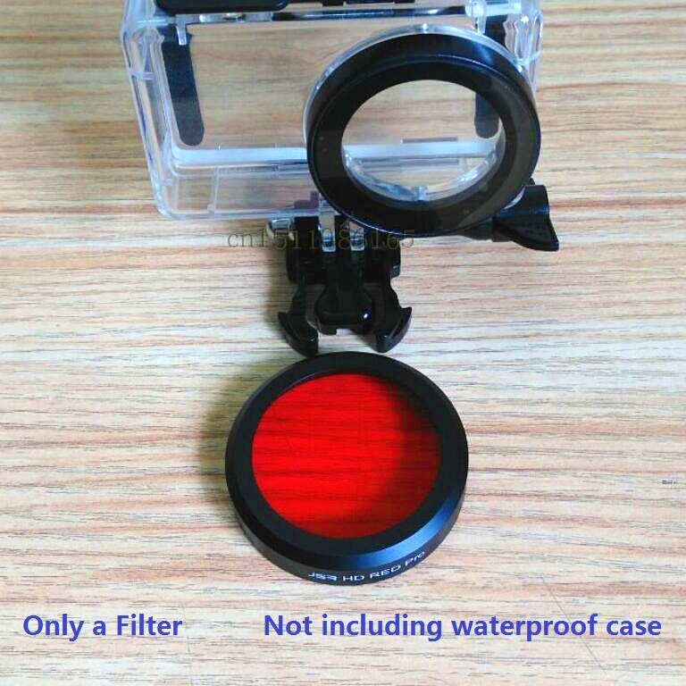 Mijia Accessories 4K Mini Camera Waterproof Housing Battery Case Frame Cover Silicone Shell Lens Cap UV Filter Film For Xiaomi: 1pcs Red filter