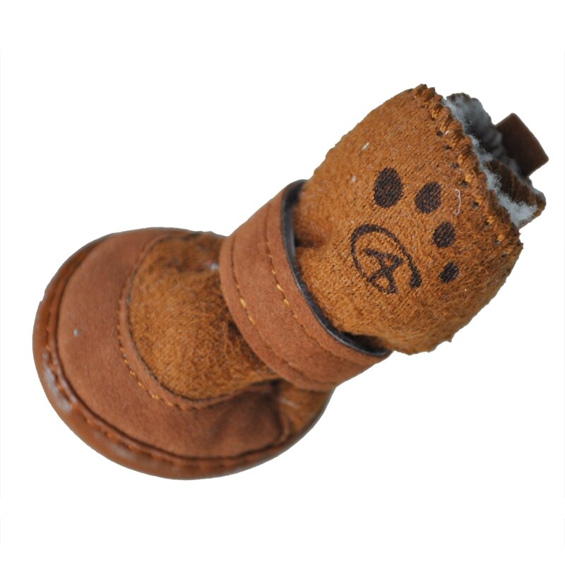 Patucos con cierre y gancho marrón para Chihuahua mascota, botas, 2 pares S