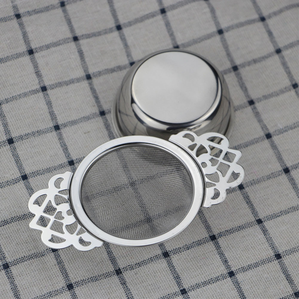 Spice Rvs Theezeefje Met Druppelen Kom Makkelijk Schoon Losse Blad Traditionele Opknoping Kruiden Dubbele Oor Zetgroep Filter