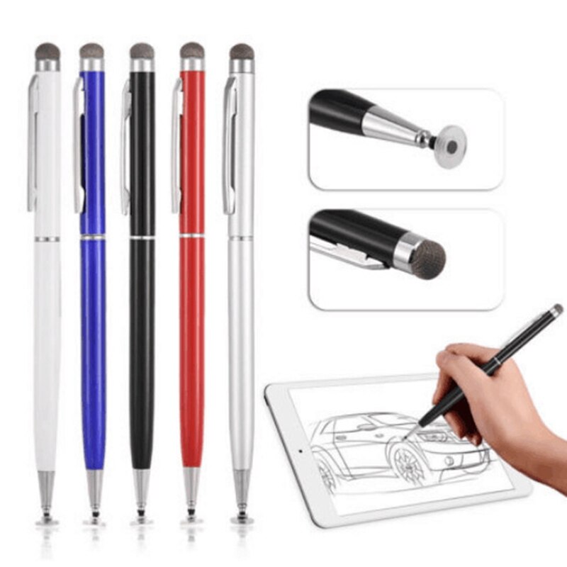 2in1 Capacitive Pen Touch Screen Drawing Pen with Conductive Touch Sucker Microfiber Touch Head for Tablet PC Smart Phone