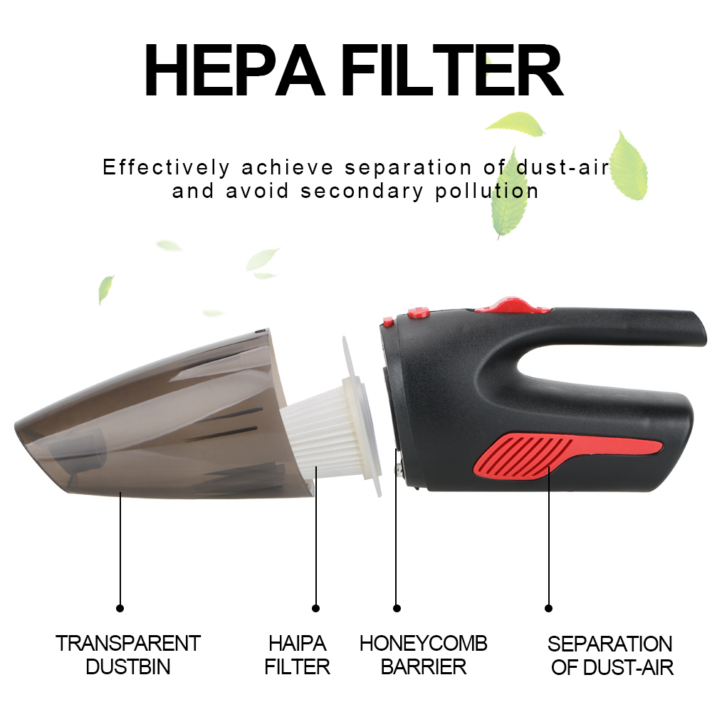 Handheld Car Vacuum Car Cleaning Tool Cordless/Car Plug Cleaner 120W 12V 5000PA