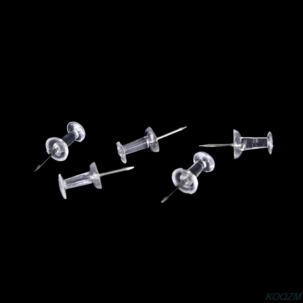 40pcs Clear Transparent Plastic Tacks Push Pins Assorted Making Thumb Tacks Cork Board Office School Stationery Supplies