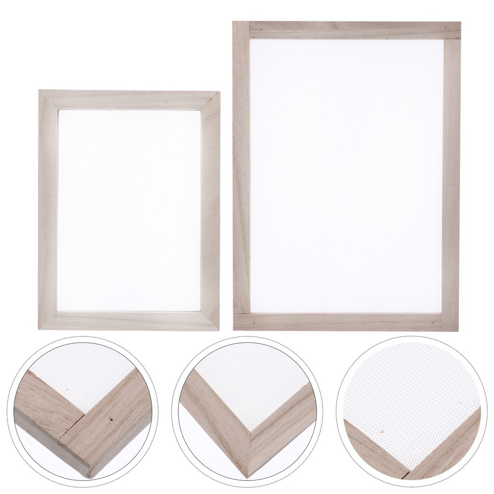 2Pcs Paper Making Frame Traditional Classic Screen Printing Frame Paper Making Mould