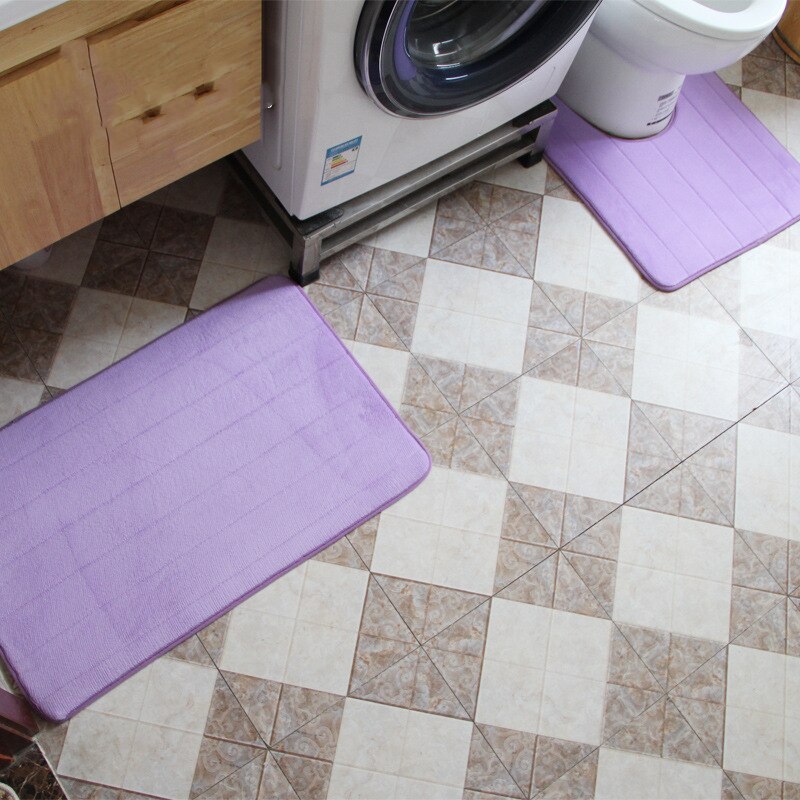 Thicken Sponge Toilet Rugs Bathroom Bath Mat Set Stripes Water Absorption Toilet Floor Carpets Shower Room Rugs 50*60 50*80cm