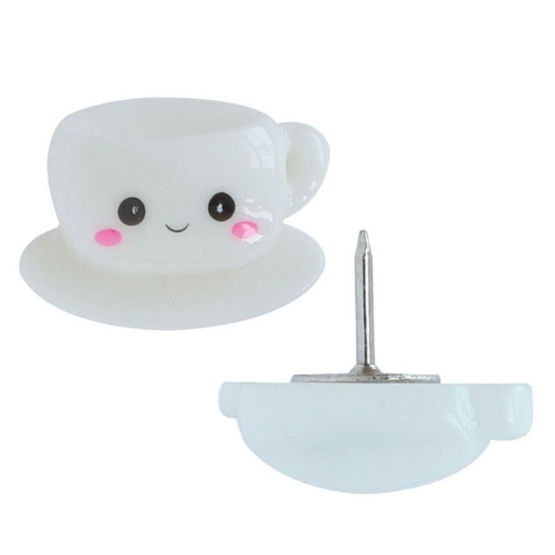 Ozdobne szpilki szpilki małe filiżanki buźki pinezki kreatywne śliczne tablica korkowa fototapeta Szpilka materiały biurowe