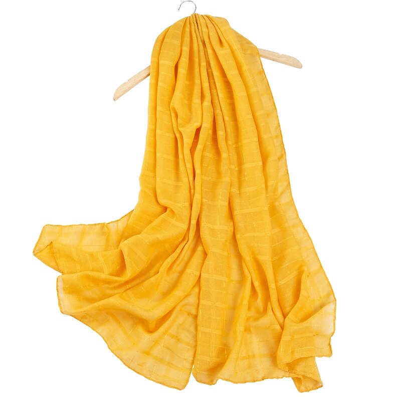 Zomer Winter Lange 180 Cm * 80 Cm Plaid Cotton Blend Viscose Pashmina Vrouwen Sjaal Zwarte Foulard Femme invierno Mujer: Ginger Yellow