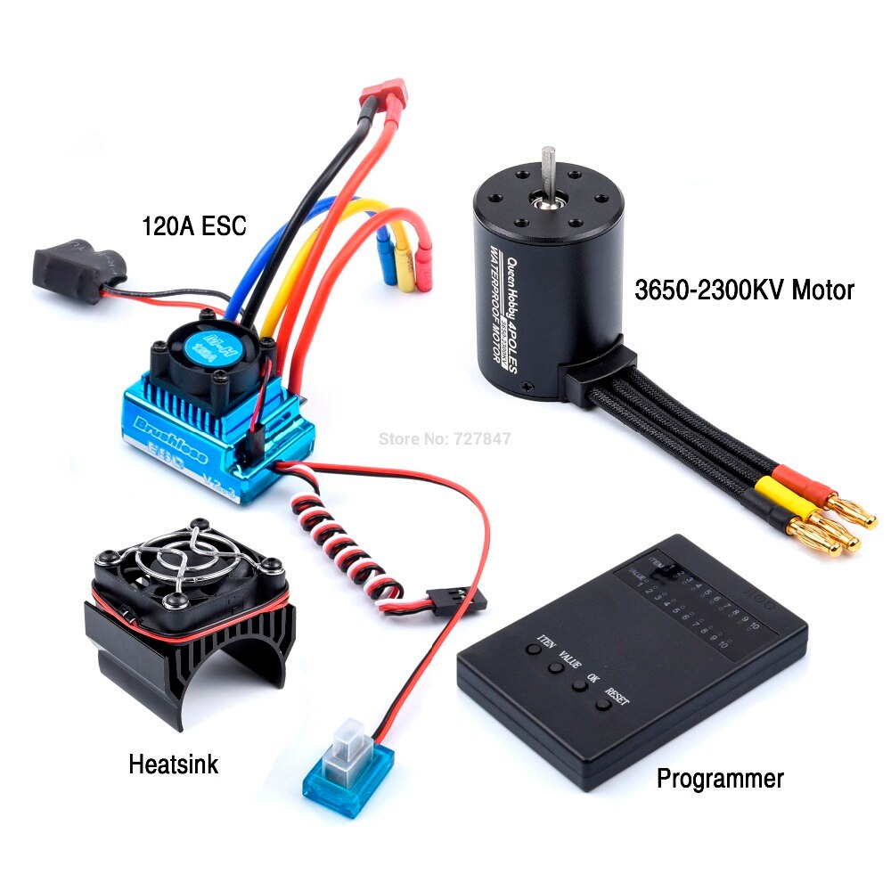 3650 2300KV / 3100KV / 3900KV / 4300KV / 5200KV Brushless Motor &amp; 45A 60A 80A 120A ESC Combo for 1:10 RC Car Boat Part
