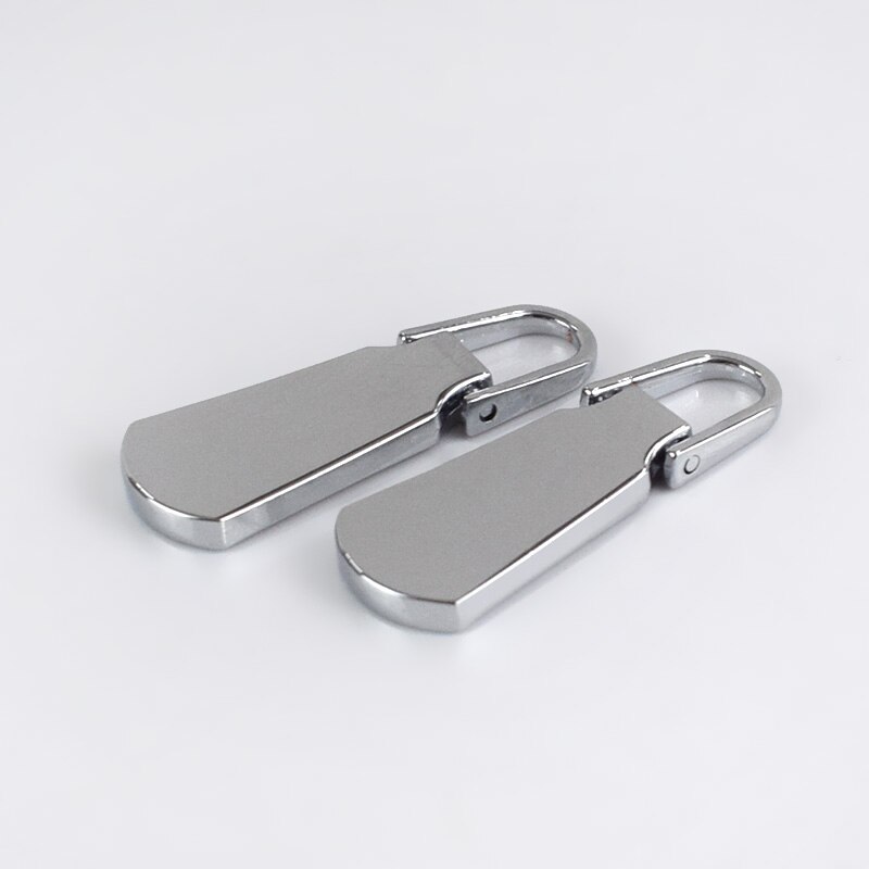 5Pcs Detachable Zipper Pull Tabs 5# Metal Zip Pullers For Zips Sliders Head Zippers Repair Kits DIY Sewing Accessories ZT101: Chrome