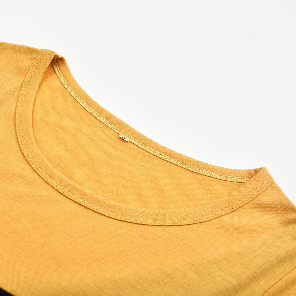 Kvinder mor gravid ammeoverdele langærmede t-shirt med stribet print barsel amme bluse tøj toppe sommer