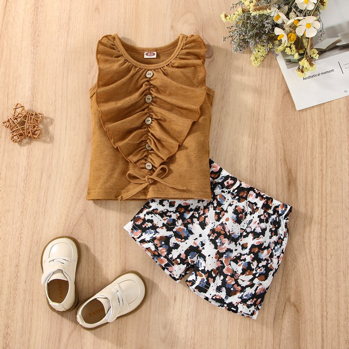 Bonny Billy Meisjes Kleding Set 2 Stuks Lange Mouw Bloemen Jersey Top