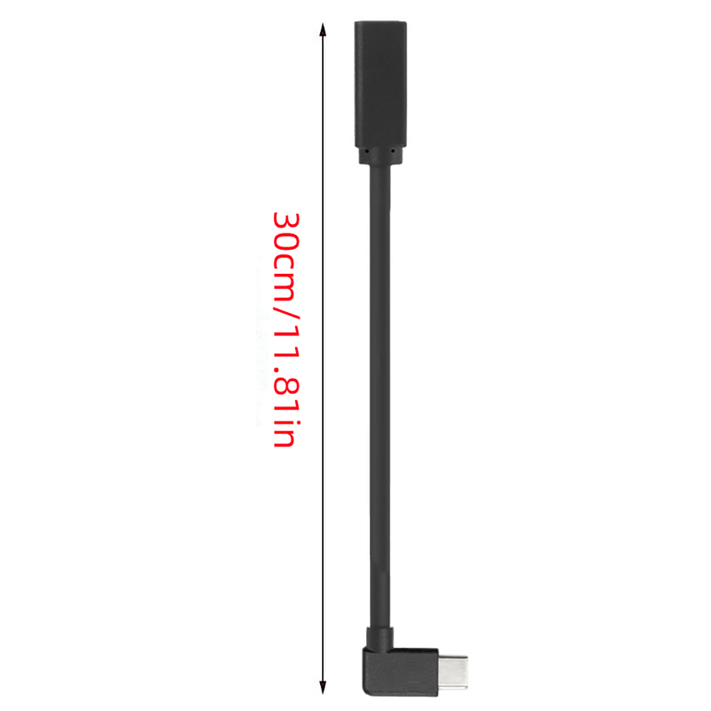USB C Rechte Hoek 90 Graden USB2.0 Type-C Man-vrouw Verlengkabel 1FT/0.3 m voor Mobiele Telefoon Power Oplaadsnoer
