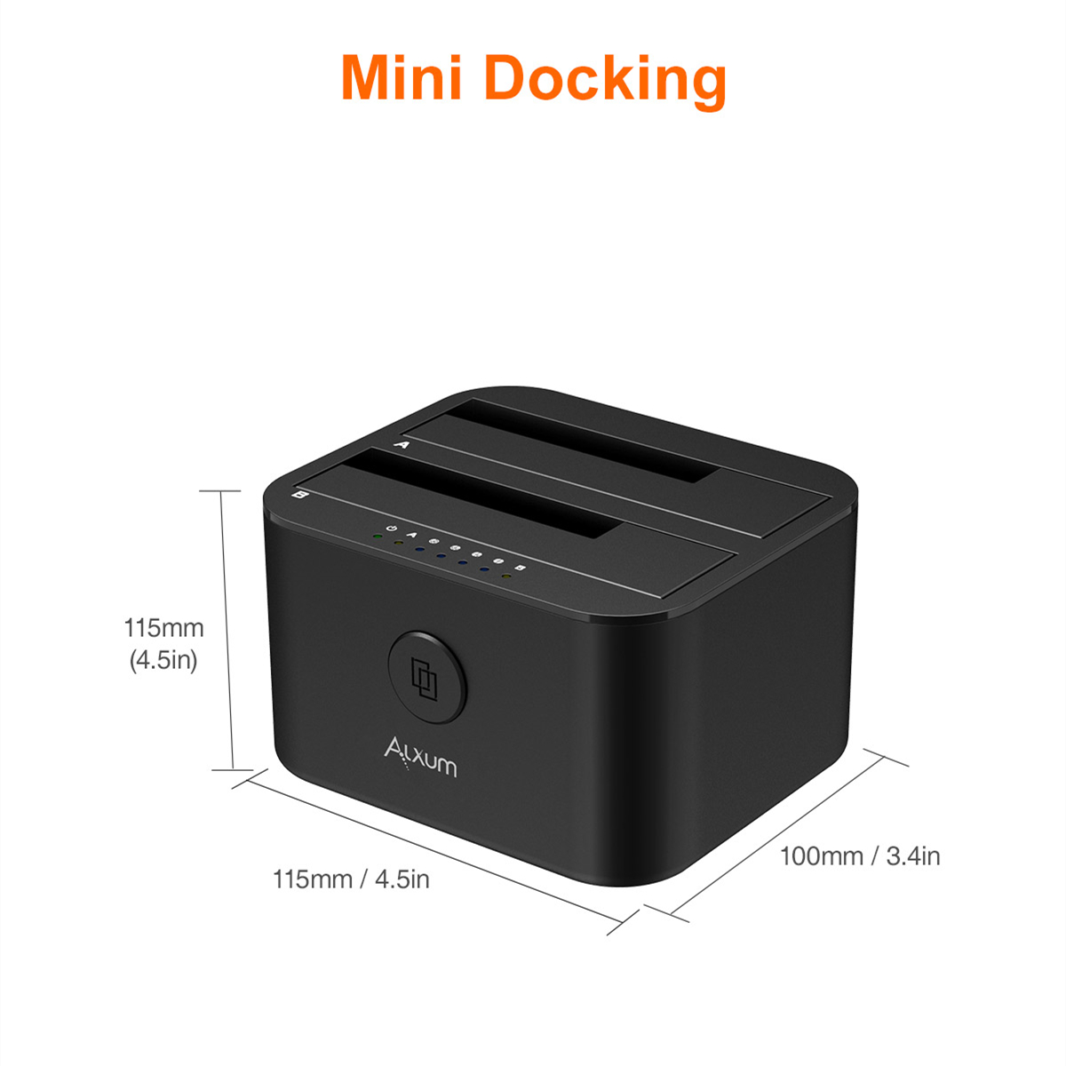 ALXUM Dual-bay Hard Drive Docking Station USB C 3.0 To SATA Hard Drive Caddy Dock for 2.5/3.5 Inch HDD SSD with Offline Clone