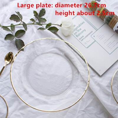 Phnom Penh talerz sałatkowy Phnom Penh szklana zastawa stołowa płyta ręcznie malowane złoty krawędzi talerz na owoce złoty talerz robić przechowywania: 54-KL3