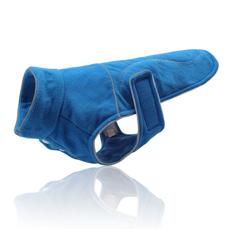 Vêtements d'hiver chauds pour animaux de compagnie, veste polaire épaisse pour chiots et chiens: Bleu / 4XL