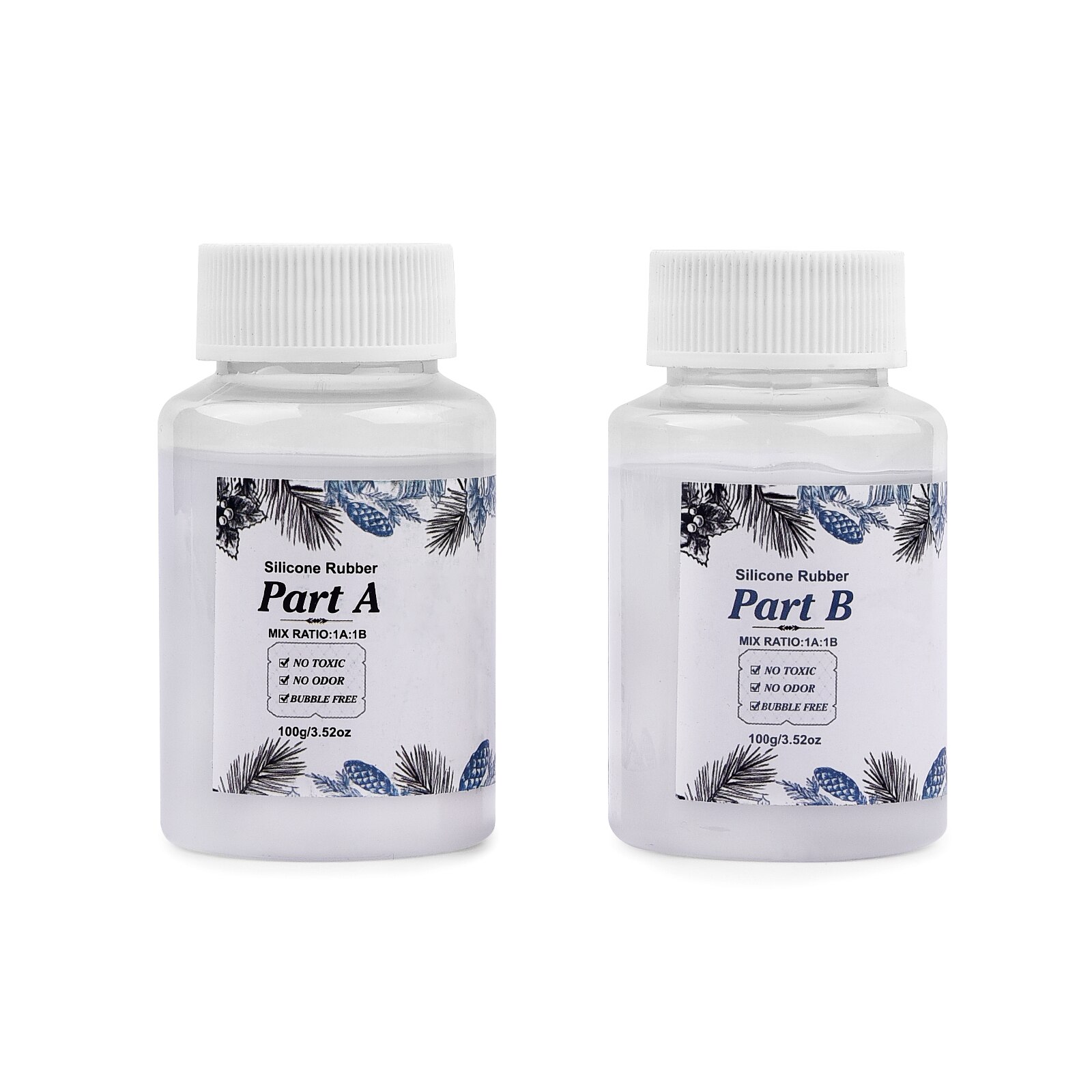 Kit de fabricación de moldes de silicona AB 1:1 para bricolaje, molde de curado rápido con pegamento, copia de goma líquida, patrón de objeto, 200/500g/1000g: 200g