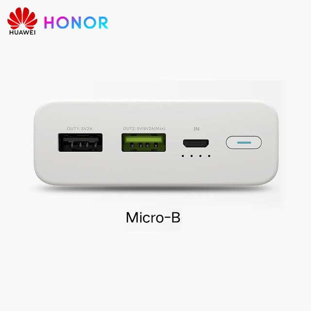 Huawei Honor Power Bank 20000mAh Max 18W Two-way Quick Charge Version Type-C Dual USB Fast Charging Quick Charge: Micro-B Interface
