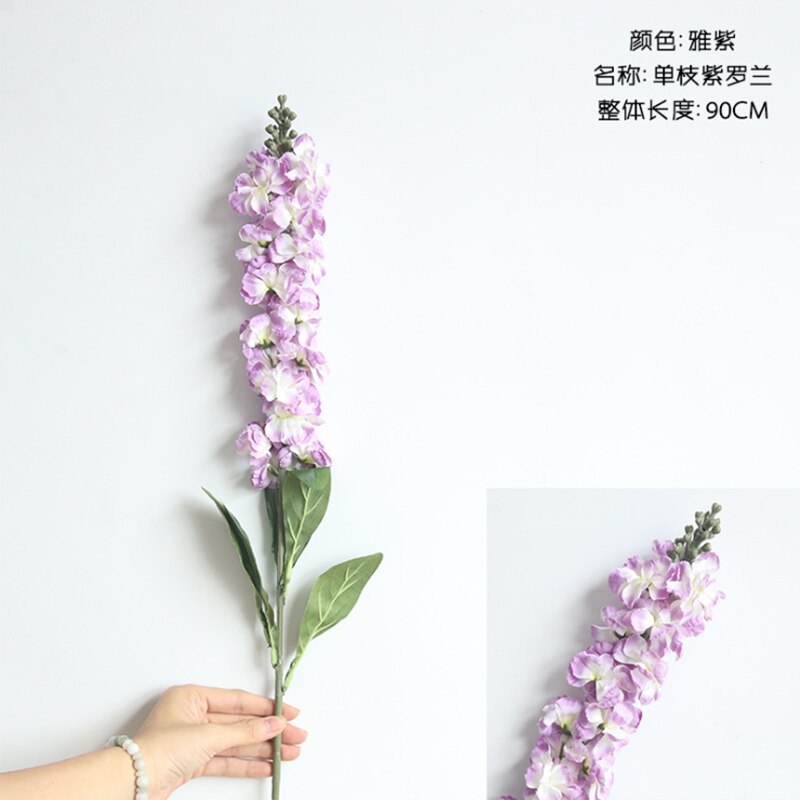 Kunstbloemen Delphinium Violet Vazen Woonaccessoires Tuindecoratie Bruiloft Decoratieve Bloemen Nep Planten Diy: 7