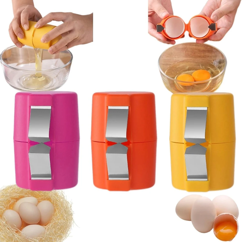 1/2 Uds cáscara de huevo Cracker abridor pelador removedor herramienta separadora para huevos crudos, pelador de huevos de cocina herramienta de electrodomésticos de grietas