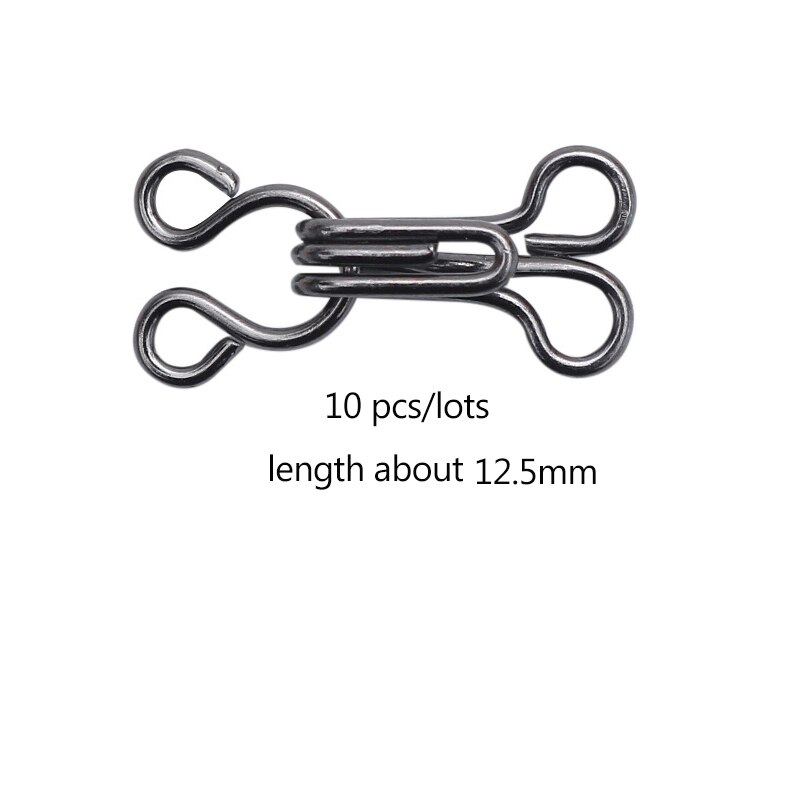 100set Metal collar hook 11.5-17mm Metal Buckle Button for Bra/Dress/Corset/Collar/Bag/Shirt Garment Sewing Accessories: black 12.5mm