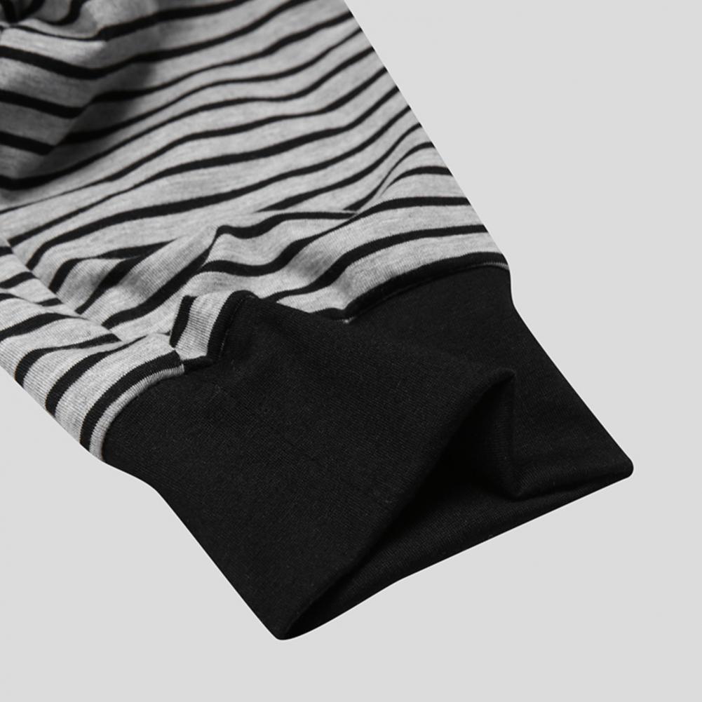 Horizontale Gestreepte Een-Sies Voor Volwassenen Mannen Lange Mouw O Hals Nachtkleding Jumpsuits Mannen Romper Lange Algehele Homewear Mens een-Sies