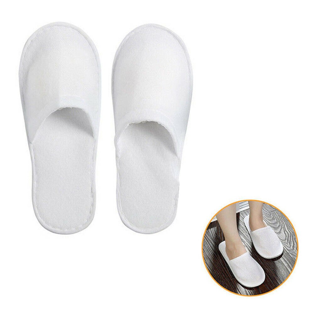 25 Pairs White Disposable Slippers Home Guest Slippers Hotel Travel Spa Shoes Hotel Party Disposable Slipper