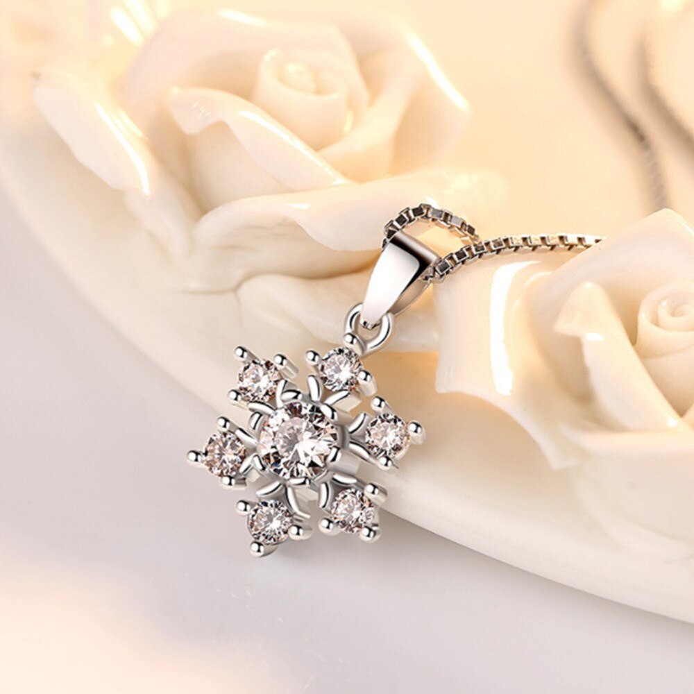 NEHZY-collier flocon de neige en cristal pour femmes, , pendentif simple, rétro, , joli, fleur argent