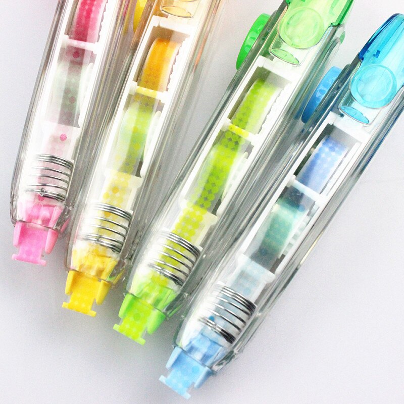 Kawaii high lighter liner tryk prik type dekorativt korrektion tape gør det selv dagbog planlægger klistermærke kontor papirvarer skole korrektor