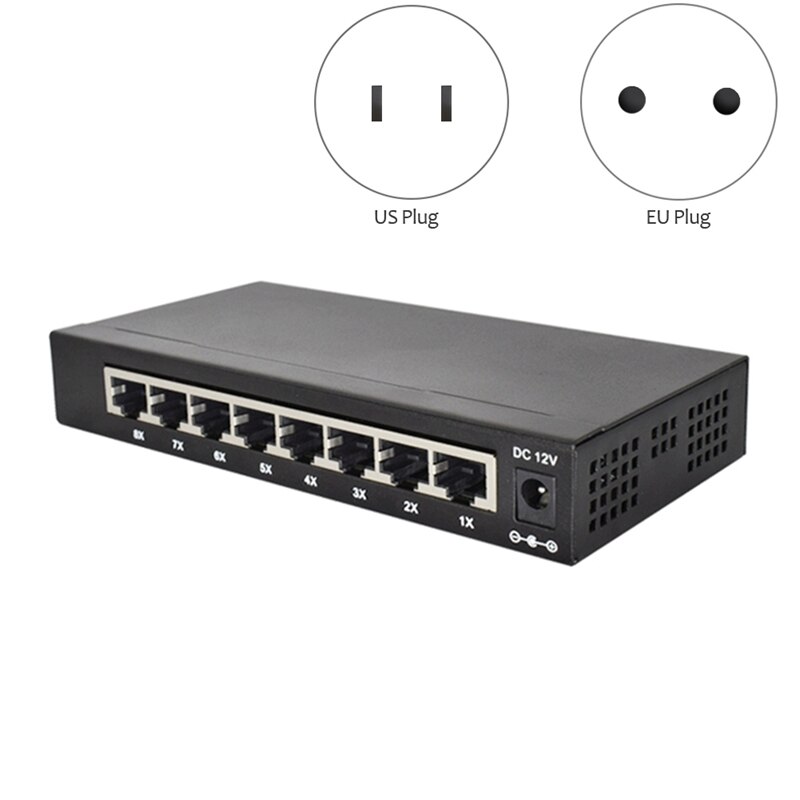 Interruptor gestionado de 8 puertos Gigabit, conmutador Ethernet gestionado con 8 puertos, 10/100/1000M, VLAN