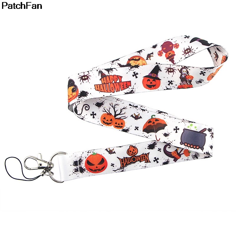 A2507 patfan estilo de Halloween Correa cuello cordones para la seguridad de la ruptura para el teléfono móvil USB ID Badge Holder Key