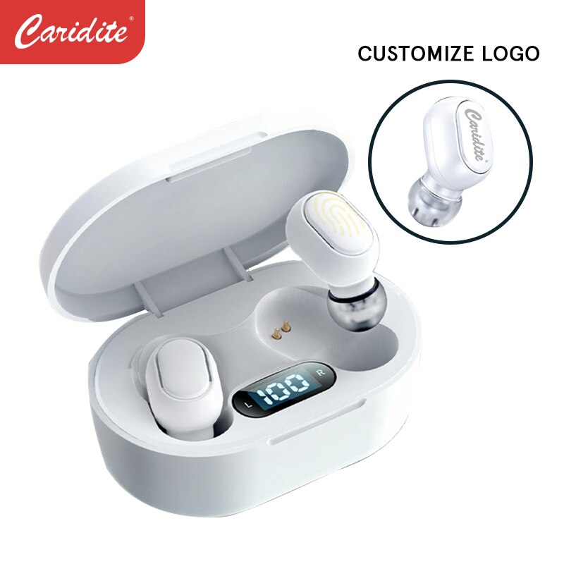 Caridite TWS BT Portable Earphone Wireless Super Bass Stereo Headset LED Digital Display Earbuds Portable Headphone