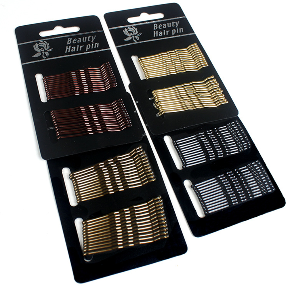 Pince à cheveux Invisible Wave pour femmes | 24 pièces/ensemble épingles à cheveux noires, Barrette pour cheveux, accessoires