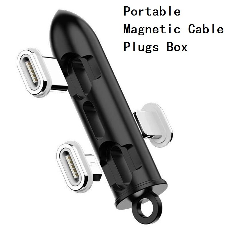 Cable magnético enchufe tipo C Micro USB C 8 pin adaptador de carga rápida teléfono Microusb imán cargador Cable enchufes estuche de almacenamiento