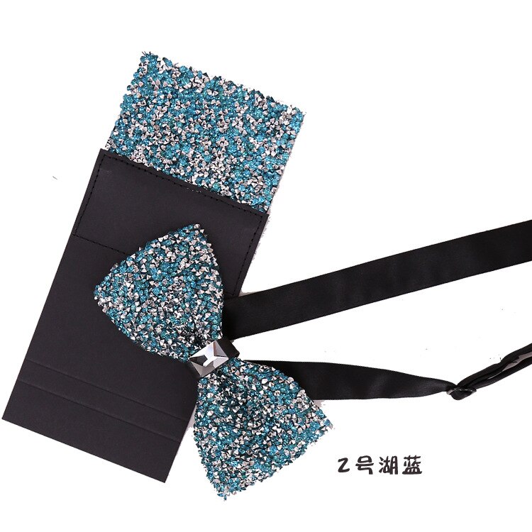 Mode Mannen Accessoires Vlinderdas Set Pocket Vierkante 2 Stks/set Luxe Tie Mens: 2