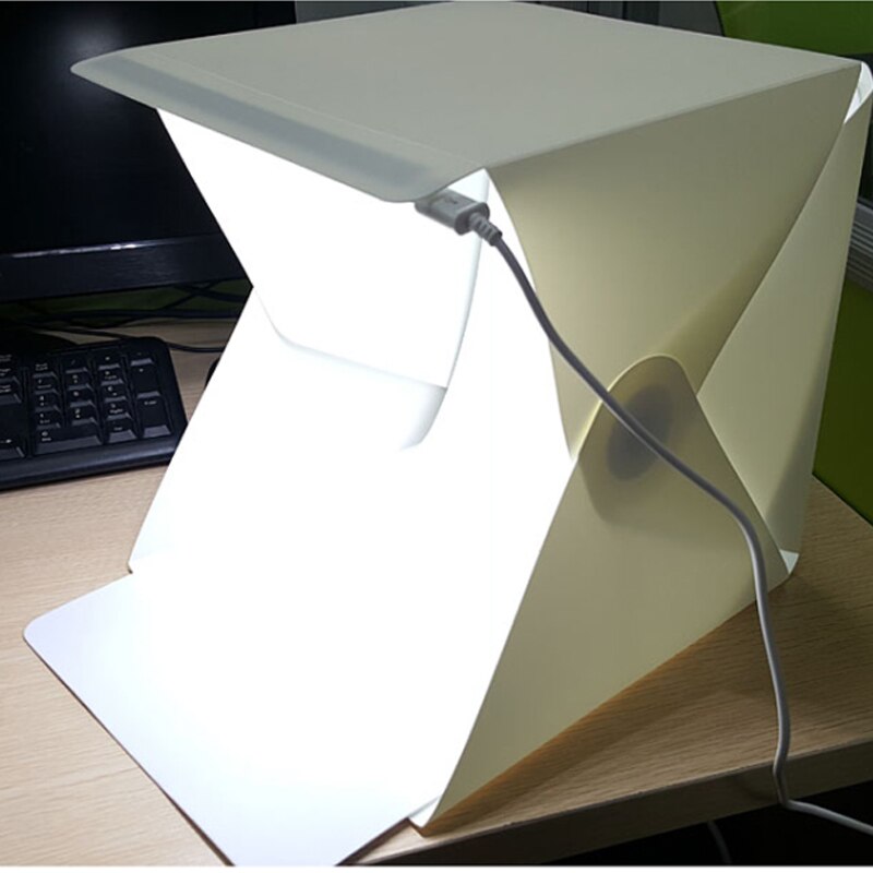 mini ledet lys fotografering studio softbox ledet lys myk eske kamera foto bakgrunnsboks belysning teltsett