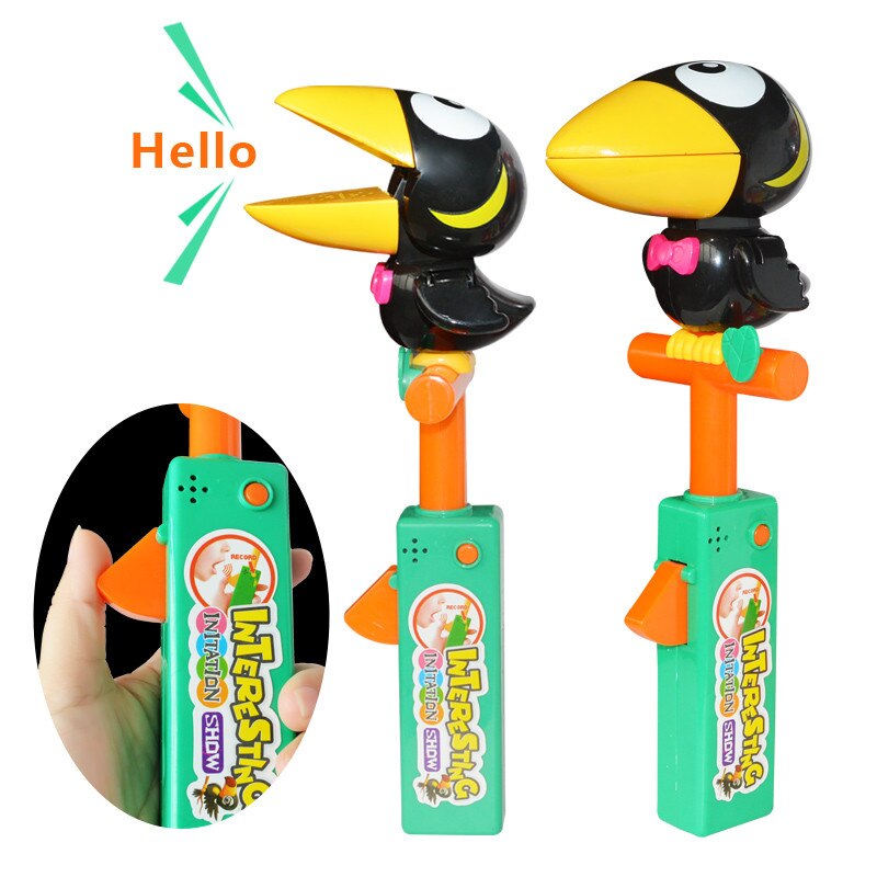 Juguete de cuervo de pájaro parlante para niños y niñas, grabación de sonido encantador, Animal parlante, juguetes vocales divertidos,