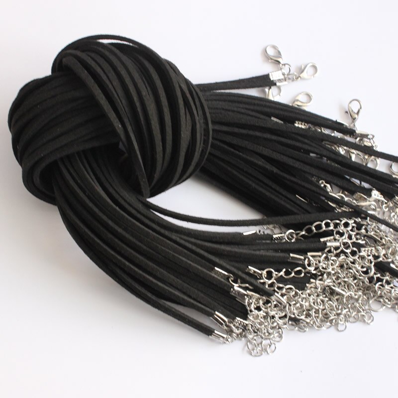 50 stks/partij 17-19 Inch Verstelbare Gemengde Kleur Zwart Ketting Korea Fluwelen Cord String 3mm Voor DIY Sieraden maken (K05059)