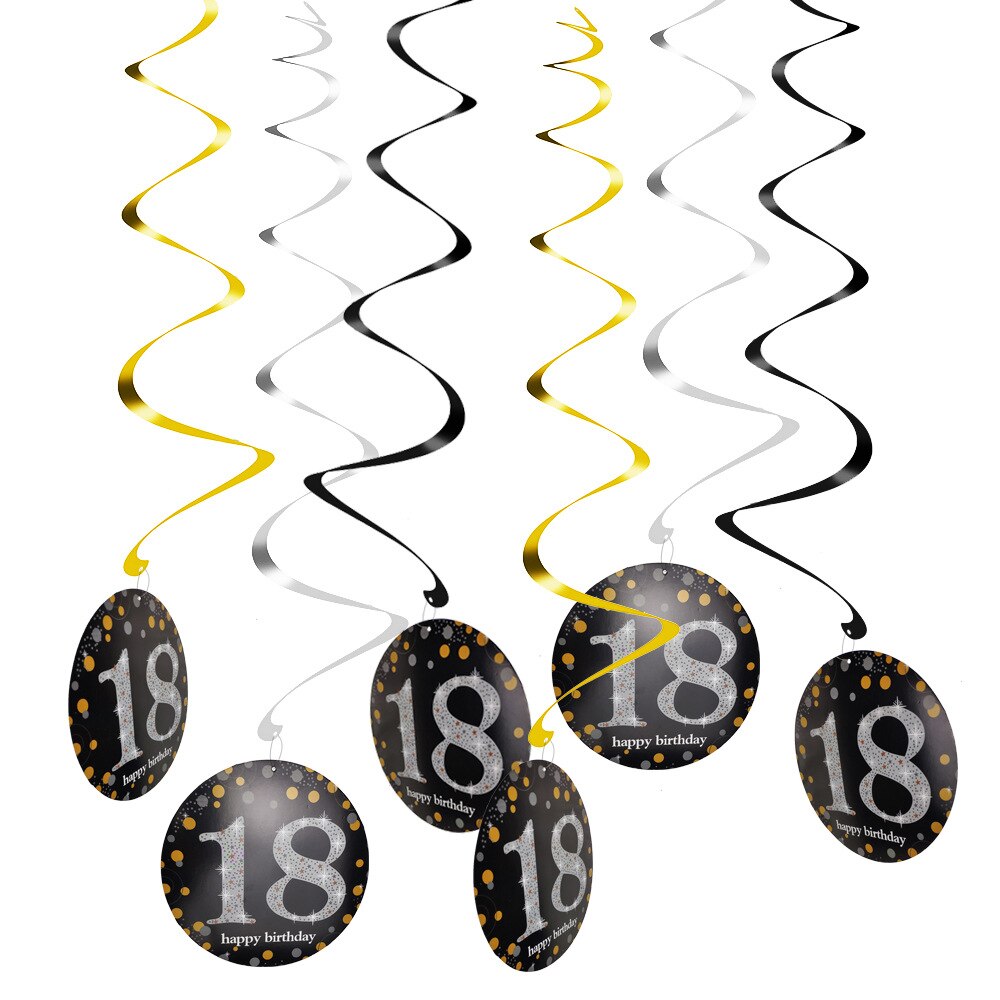 Zwillinge Party Glücklich Geburtstag Dekoration 18 21 30 40 50 60 70 Jahre Hängen Wirbelt Spirale Ornament Erwachsene Jubiläum Party liefert