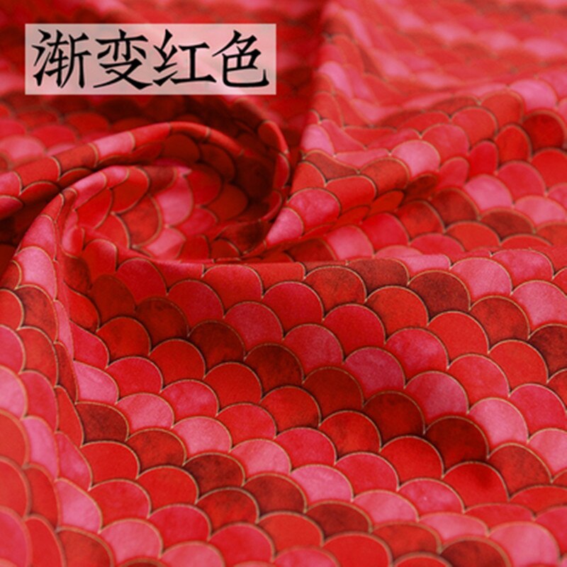 Meio metro 100% tecido de algodão com china peixe escala impressão artesanal diy saco vestuário costura tecido t1470: 9