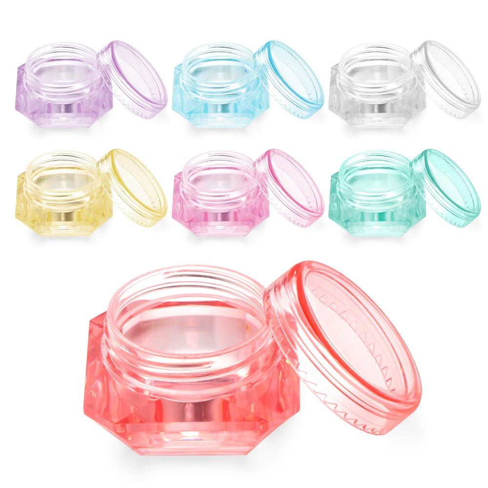 5szt. 5g diamentowe puste pojemniki plastikowe przezroczyste słoiki robić przechowywania wosku diamentowego, gwoździe, proszek, pojemnik na biżuterię