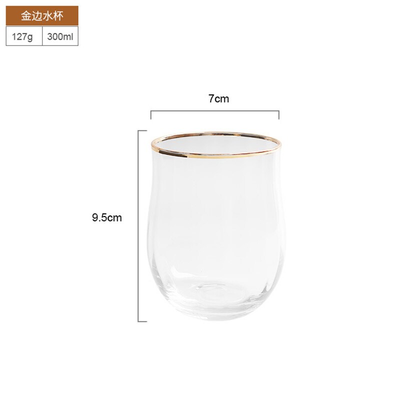 Europa vertikal stripe krystall kopp fargerike vinglass gulltråd bryllupsbeger champagne tilbehør til hjemmeinnredning: Gulltråd 300ml