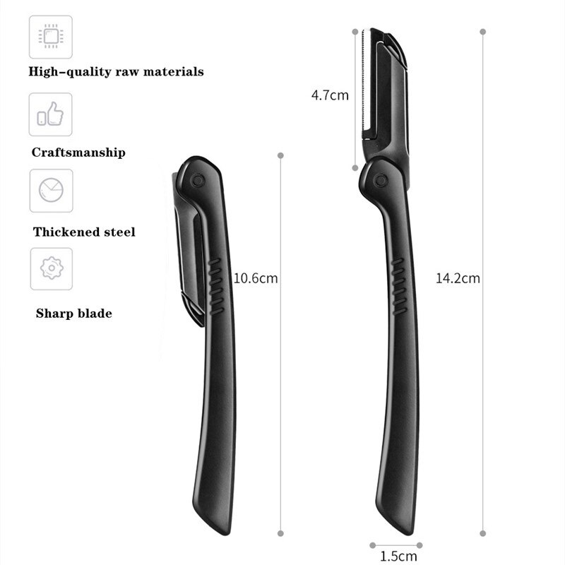 1 ud. Cortadora de cejas portátil cortador de pelo Facial dar forma ceja cuchillo de afeitar hoja de acero inoxidable herramienta de maquillaje removedor de cejas