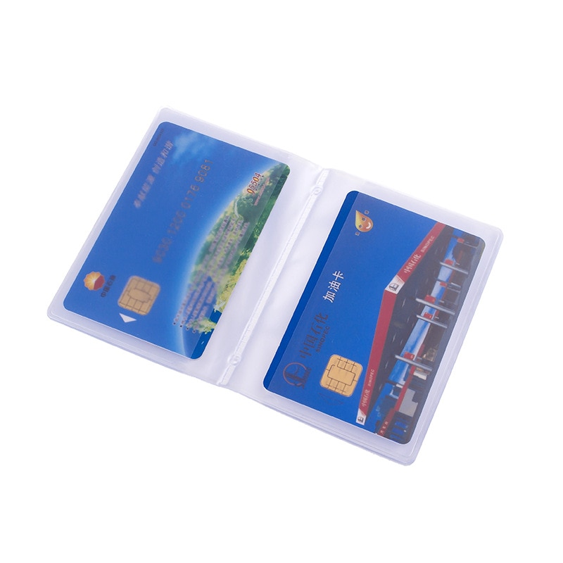 1Pc Leuke Semi Transparante Kaarthouder Binnen Zakken Pvc Gevouwen Creditcard Zakken Plastic Kaarthouder Binnenpagina &#39;S Kantoor levert