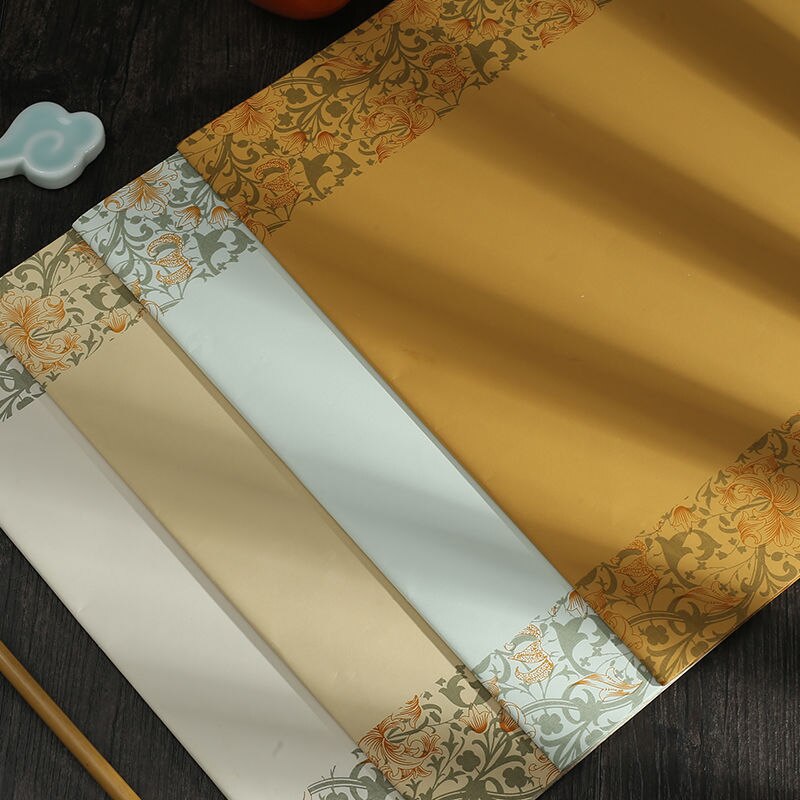 Batik Kalligrafie Papier Half Rijp Xuan Papier Prachtige Patroon Chinese Kalligrafie Papier 10 Vellen Landschap Patroon Xuan Zhi