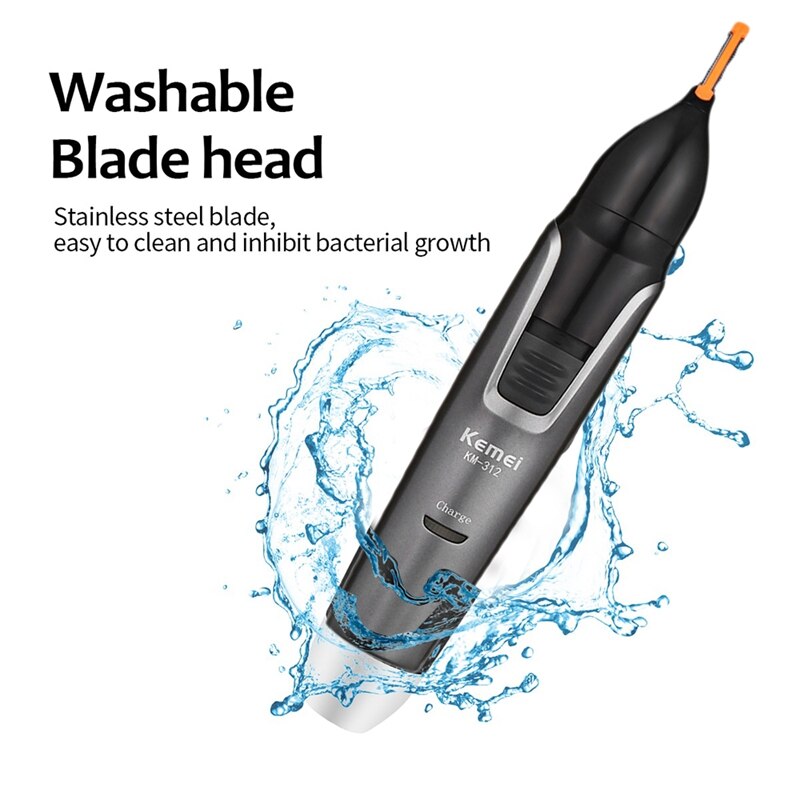 Kemei Km-312 3In1 Nose Hair Trimmer for Men Shaver Electric Eyebrow Trimmer Hair Trimmer with Trimming Device Eu Plug