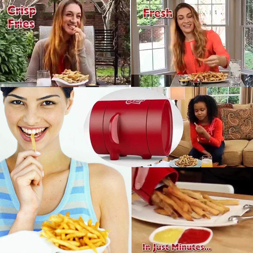 Maker Potato Slicers French Fries Maker French Fries Cutter Machine &amp; Microwave Container No Deep-Fry to Make Healthy Fries