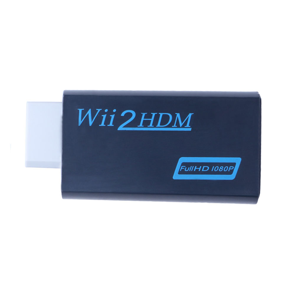 Full Hd 1080P Wii-Compatibel Converter Adapter Wii2HDMI-compatible Converter 3.5Mm Audio Voor Pc Hdtv Monitor display: Black